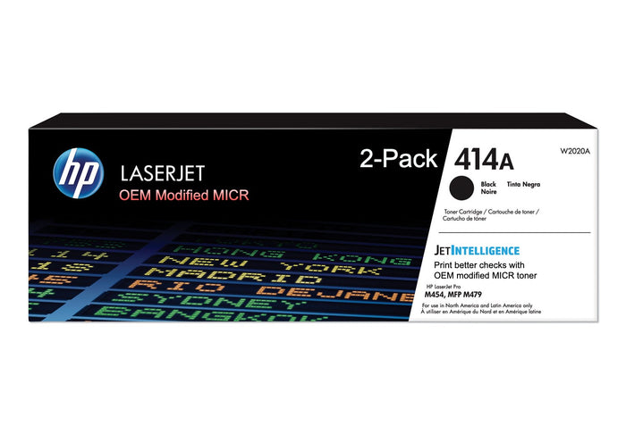 HP 414A OEM Modified W2020A MICR Toner Cartridge (2-Pack)