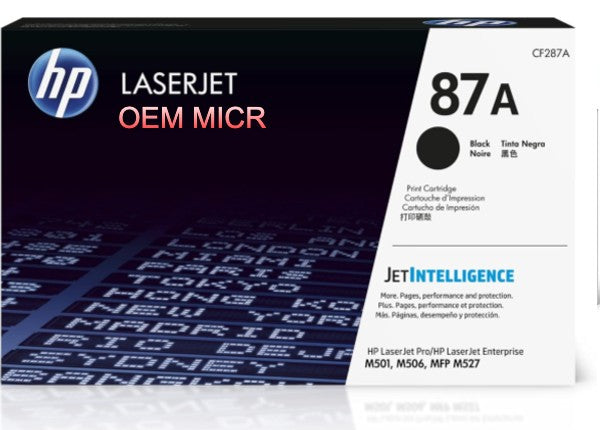 HP 87A OEM Modified CF287A MICR Toner Cartridge