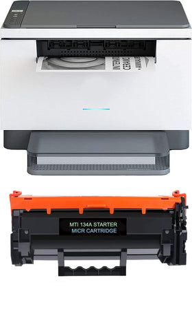 HP M209DW LaserJet Printer with 1 MTI 134A W1340A MICR Toner Cartridge