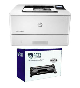 HP 4001n Pro MICR Printer and 1 HP W1480A 148A MICR Cartridge