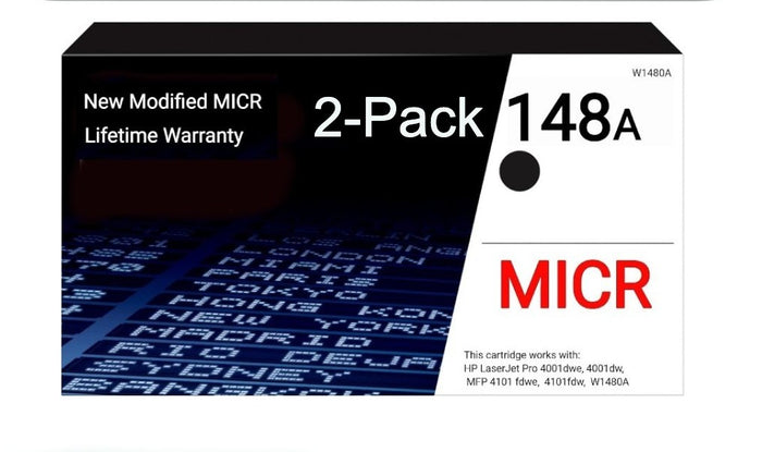 HP 148A OEM Modified W1480A MICR Toner Cartridge (2-Pack)
