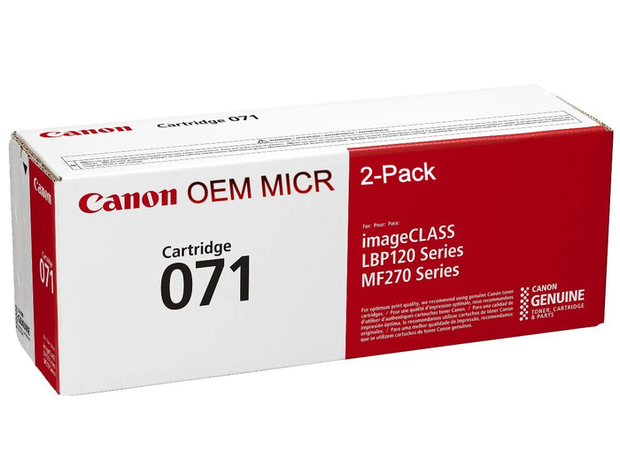 Canon 071 OEM Modified 5645C001 MICR Toner Cartridge (2-Pack)