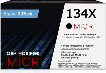 HP 134X W1340X OEM Modified MICR Cartridge (High Yield, 2-Pack)