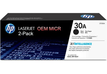 HP 30A CF230A OEM Modified MICR Toner Cartridge (2-Pack)