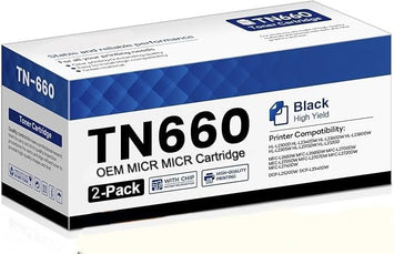 Brother TN660 OEM Modified TN-660 MICR Toner Cartridge (Pack of 2)