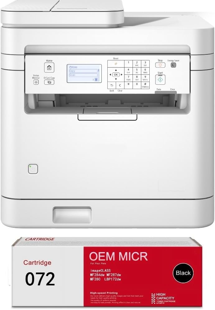 Canon MF284dw ImageClass Check Printer with 072 OEM Modified MICR Cartridge