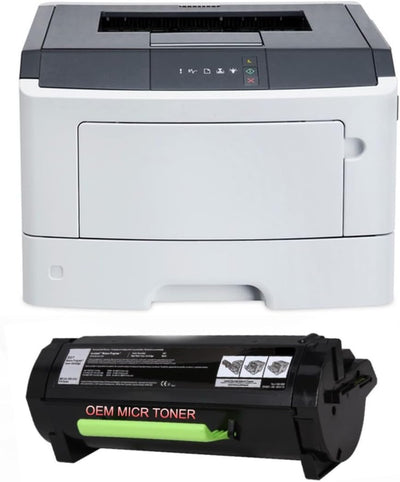 Lexmark MS330DN B&W Check Printer with 1 OEM Modified 501 MICR Cartridge