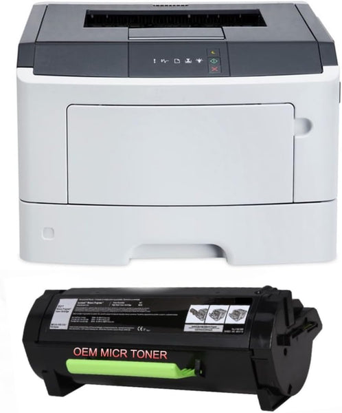Lexmark MS330DN B&W Check Printer with 1 OEM Modified 501 MICR Cartridge