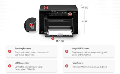 Canon MF3010VP imageCLASS Check Printer with 2 OEM Modified CRG-125 MICR Cartridges
