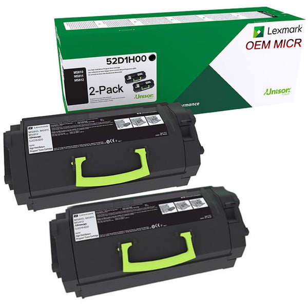 Lexmark 521H 52D1H00 OEM Modified MICR Cartridge (High Yield, 2-Pack)