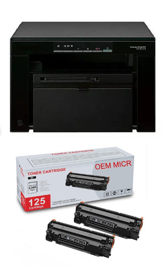 Canon MF3010VP imageCLASS Check Printer with 2 OEM Modified CRG-125 MICR Cartridges