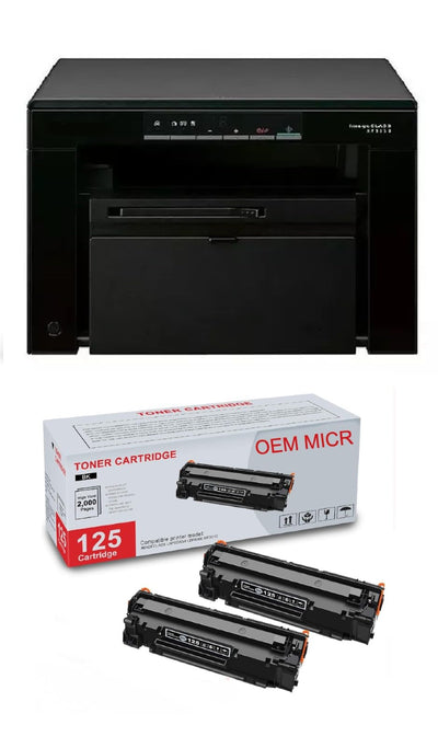 Canon MF3010VP imageCLASS Check Printer with 2 OEM Modified CRG-125 MICR Cartridges