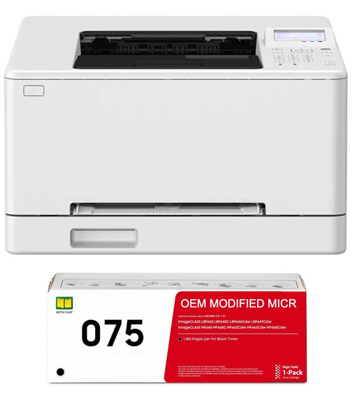 Canon imageCLASS LBP646cdw Wireless Printer with 1 OEM Modified 075 MICR Toner Cartridge