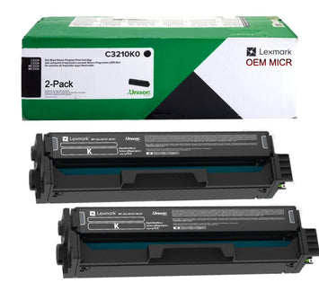 Lexmark C3210K0 OEM Modified MICR Cartridge (2-Pack)
