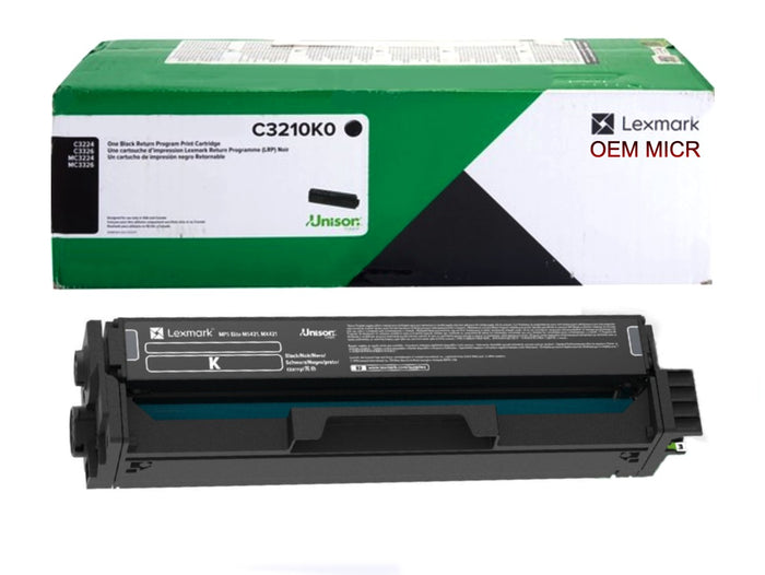 Lexmark C3210K0 OEM Modified MICR Toner Cartridge