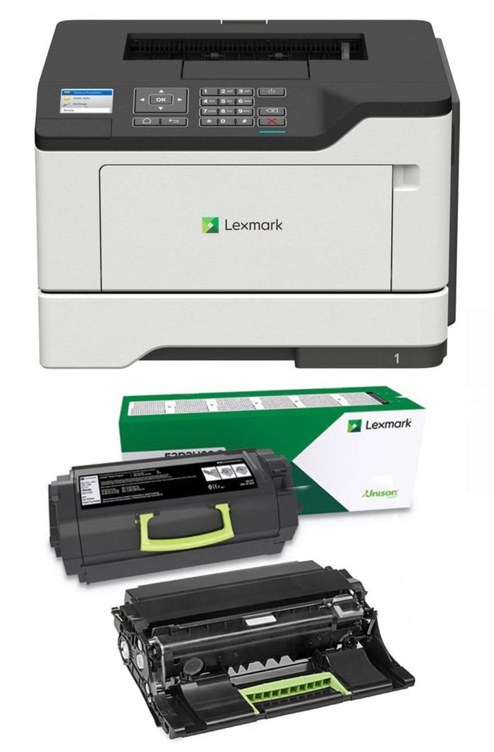 Lexmark MS521dn Wireless Check Printer with 56F1000 OEM MICR and 56F0Z00 Drum