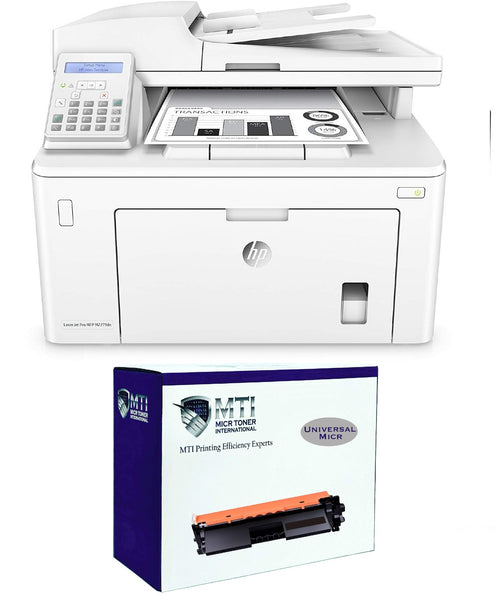 HP LaserJet Pro M227FDN Check Printer with MTI CF230X 02-82029-001 Compatible MICR Cartridge