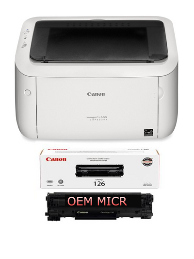 Canon ImageClass LBP6030W Check Printer with OEM Modified 125 MICR Cartridge