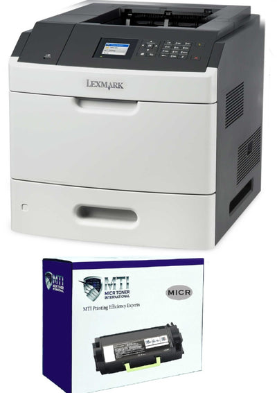 Lexmark MS810dn Renewed Check Printer with MTI 52D1H00 MICR Cartridge