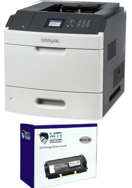 Lexmark MS810dn Renewed Check Printer with MTI 52D1H00 MICR Cartridge