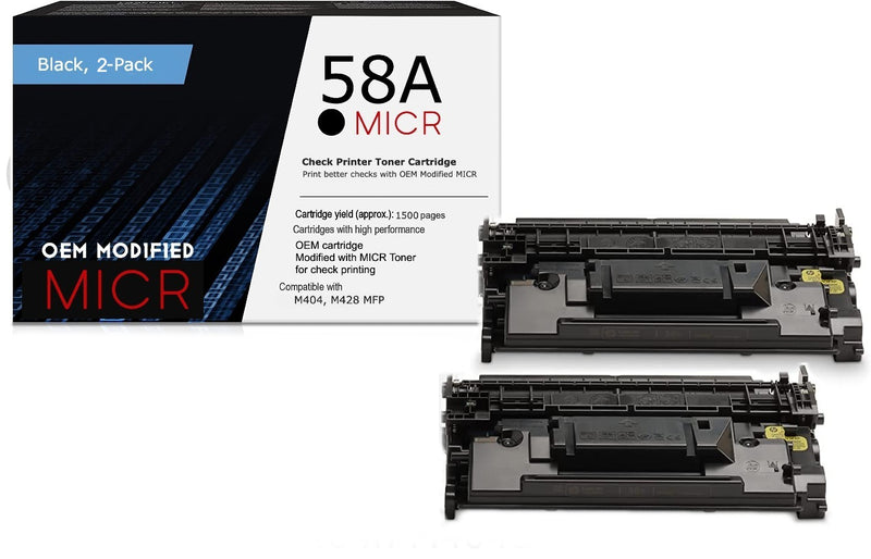 HP 58A OEM Modified CF258A MICR Toner Cartridge (2-Pack) – MICR