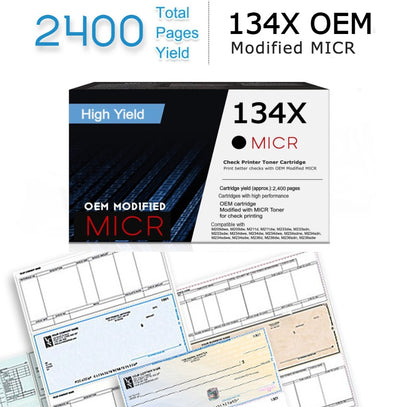 HP 134X W1340X OEM Modified MICR Toner Cartridge (High Yield)