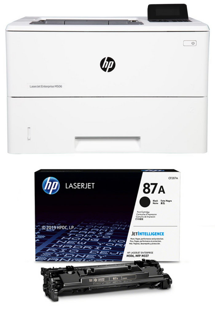 HP M506n LaserJet Enterprise Printer and 1 OEM MICR Cartridge (Renewed)