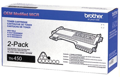 Brother TN-450 OEM Modified TN450 MICR Cartridge (High Yield, 2-Pack)