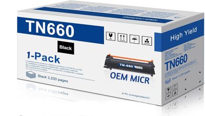 Brother TN-660 OEM Modified MICR Toner Cartridge (High Yield)
