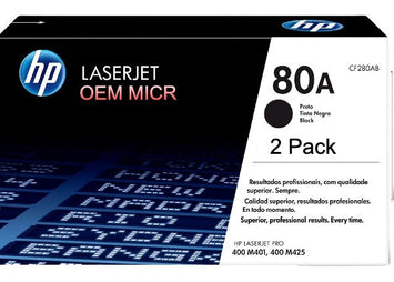 HP 80A OEM Modified CF280A MICR Toner Cartridge (2-Pack)