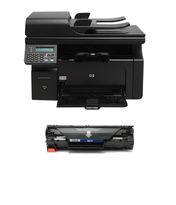 HP M1212NF LaserJet Pro Printer and 1 MTI MICR Cartridge - Toner Intl
