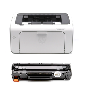 HP M12W LaserJet Pro Printer and 1 OEM MICR Cartridge