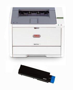 Okidata B411DN Printer and 1 MTI MICR Cartridge